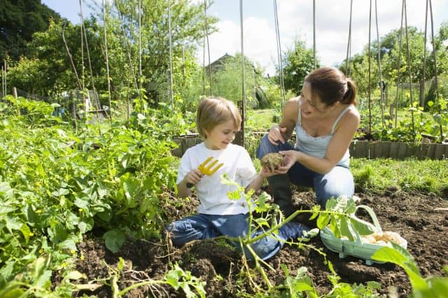 mom-child-doing-gardening