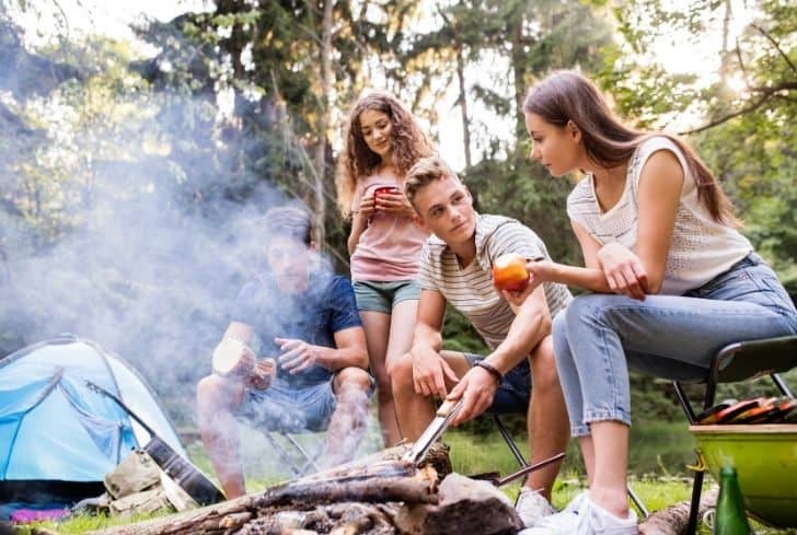 teenagers-camping-in-forest